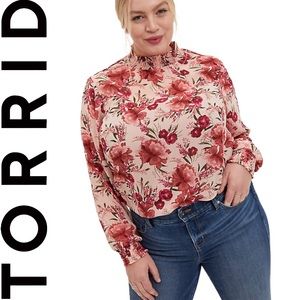 Pre-owned Torrid Sheer Floral Blouse 3